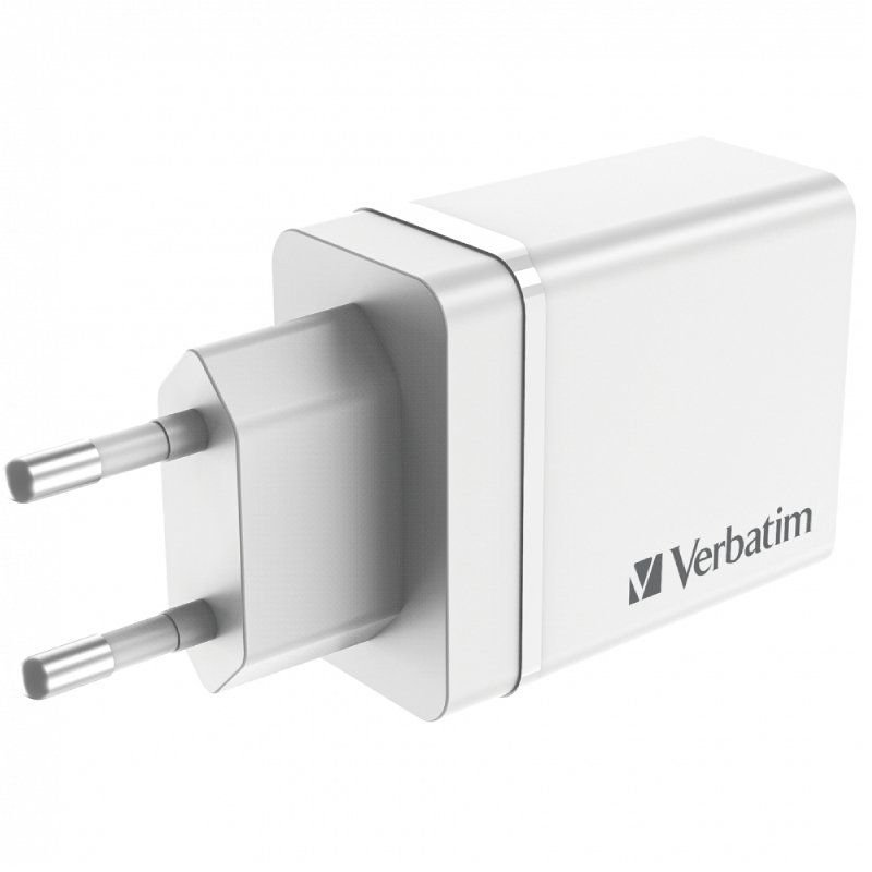Carregador de Parede GaN Verbatim CHR-30EU2| 1xUSB Tipo-C| 3xUSB| 30W