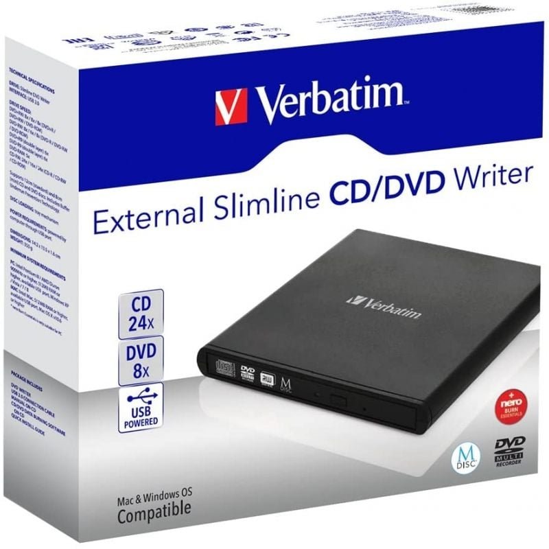 CD externo|DVD verbatim slimline 98938