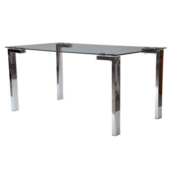 Mesa LAINEY, cromada, vidro, 140 x 80 cms