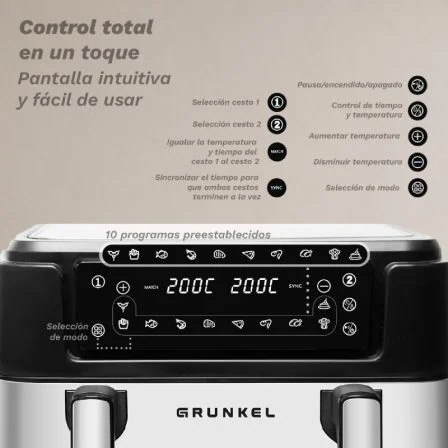 Freidadora a ar | Sem óleo Grunkel Dualflexifryer | 2800W | Capacidade 10L