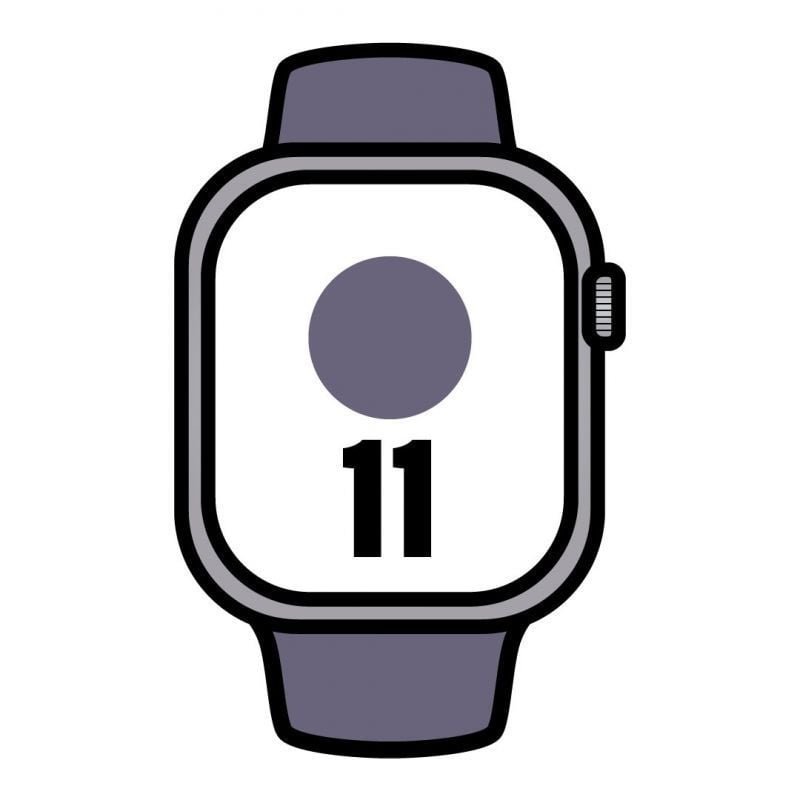 Apple Watch Series 11| GPS| 42mm| prata | Correia esportiva de nevoeiro lilás (M|L)