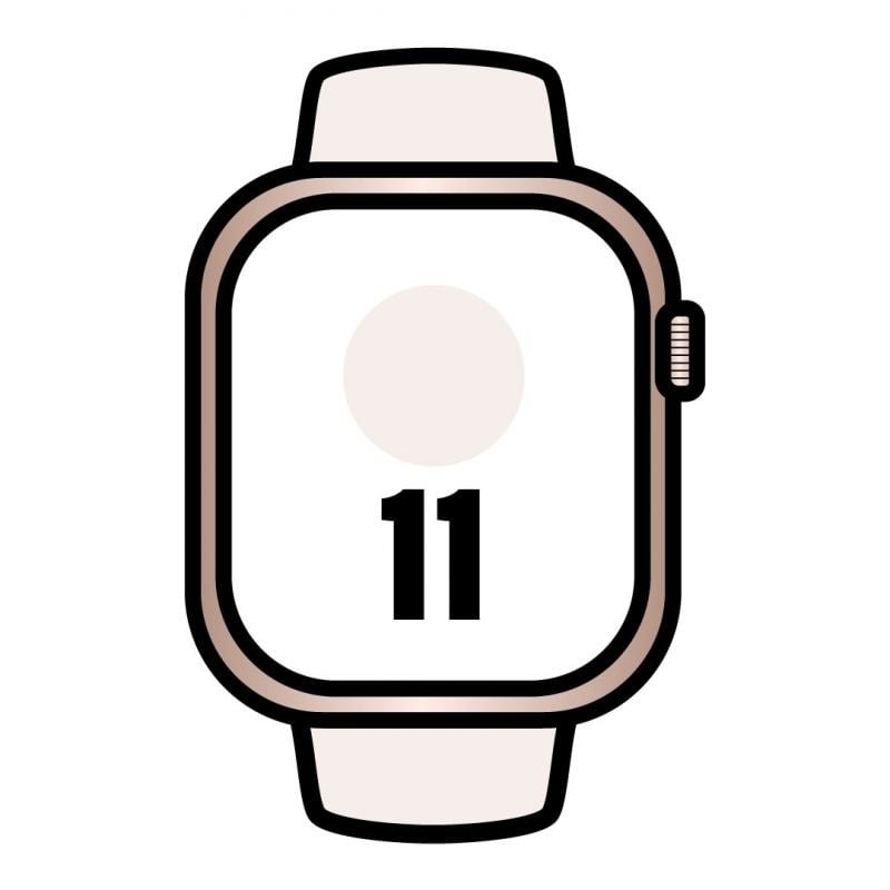 Apple Watch Series 11| GPS| 46mm| ouro rosa | Alça esportiva de blush rosa (S|M)