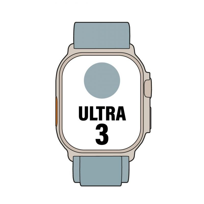 Apple Watch Ultra 3 | GPS| telemóvel| 49mm| Caixa natural de titânio| alça alpina azul claro s