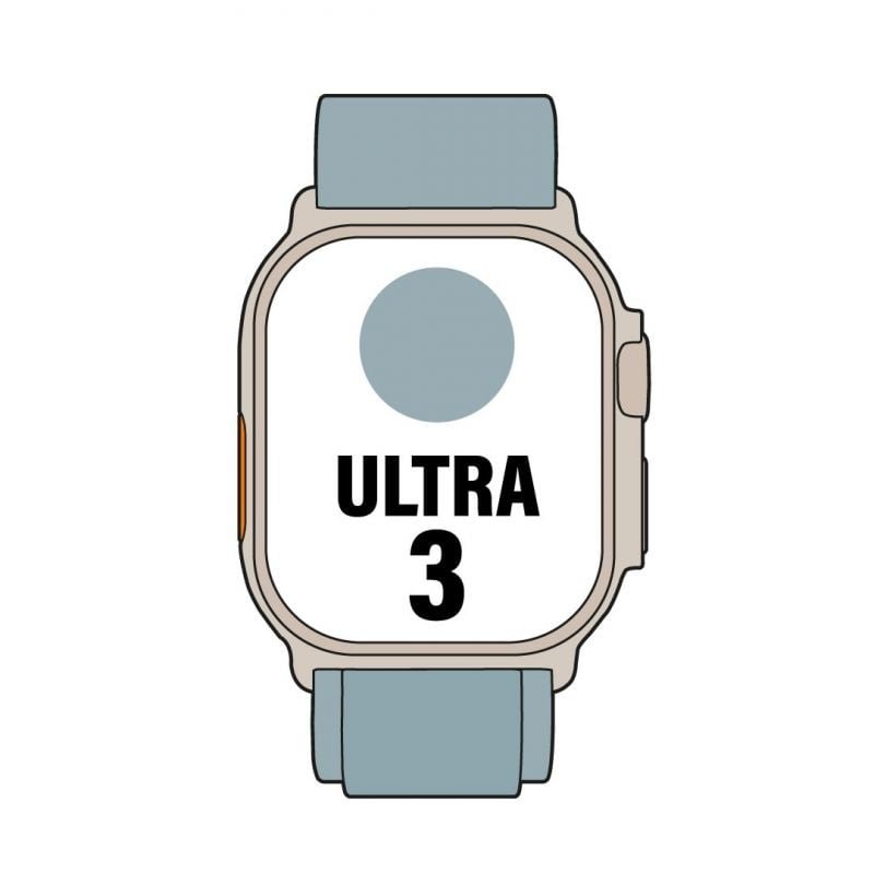 Apple Watch Ultra 3 | GPS| telemóvel| 49mm| Caixa natural de titânio| alça alpina azul claro l