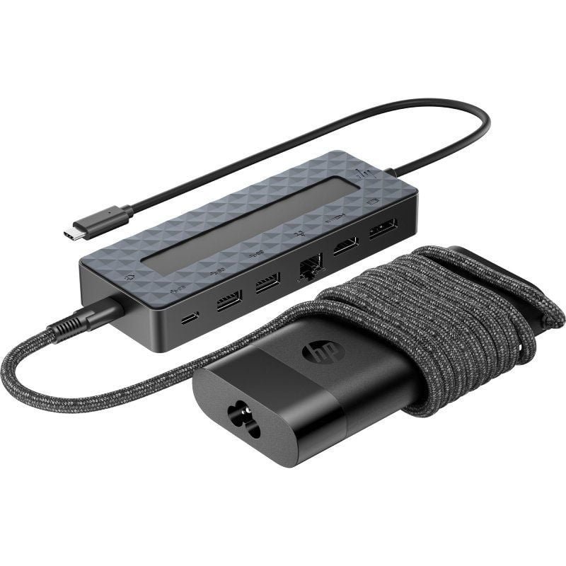 Pack Docking USB Tipo-C e Carregador Universal para Portátil HP 9H0H9AA