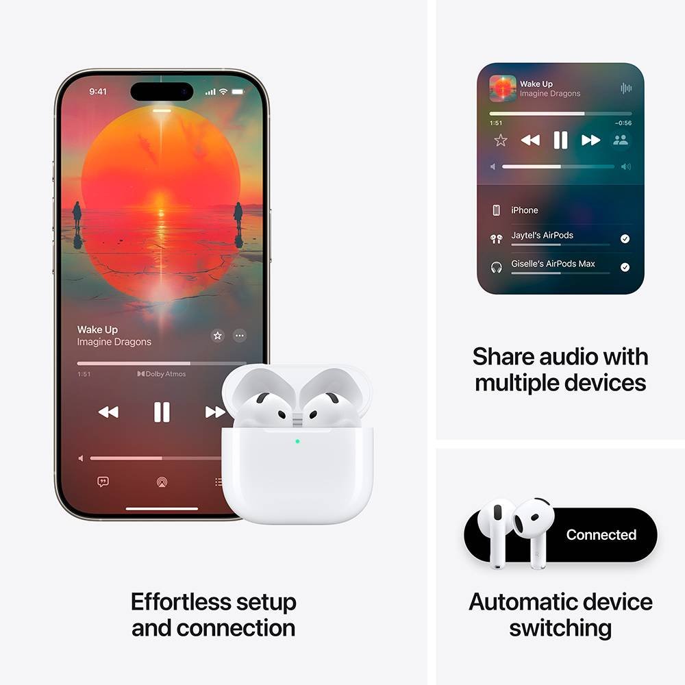 Apple AirPods V4 4ª Geração Fones de Ouvido Bluetooth | Cancelamento de Ruído