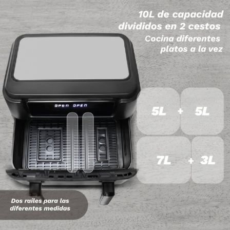 Freidadora a ar | Sem óleo Grunkel Dualflexifryer | 2800W | Capacidade 10L