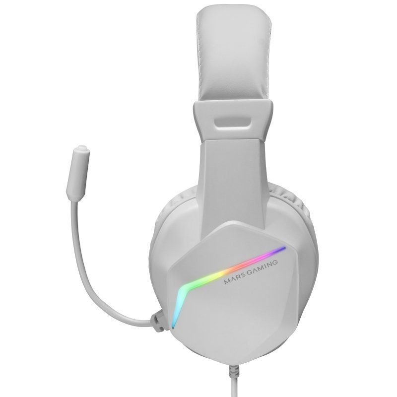 Mars Gaming MH122| Conector 3.5| Fones de Ouvido Brancos para Jogos com Microfone