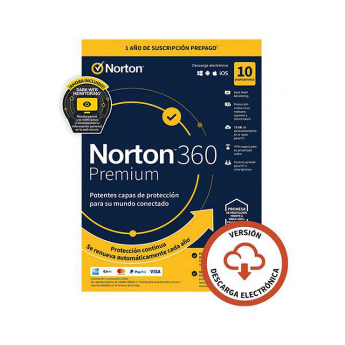 Antivírus Norton 360 PREMIUM 75GB 1 USUARIO BUNDLE