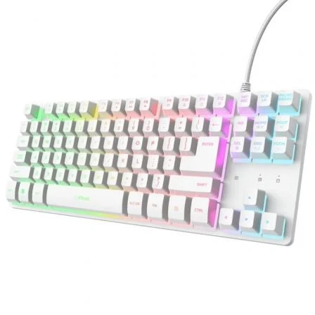 Trust Gaming GXT 833 Thado TKL 25896| Teclado Branco para Jogos