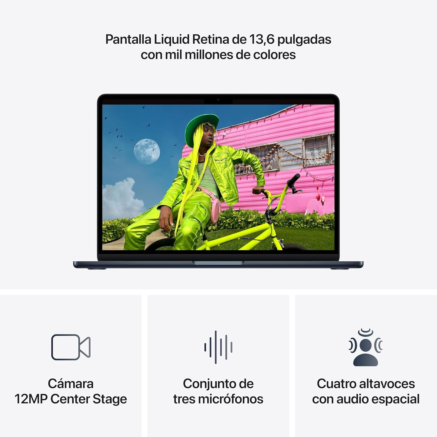 Apple Macbook Air 13,6"| CPU M5 de 10 núcleos | 24 GB | SSD de 1 TB | GPU de 10 núcleos | Meia-noite