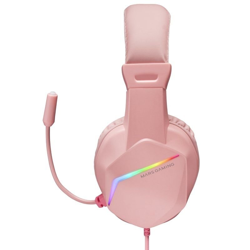 Mars Gaming MH122| Conector 3.5| Fones de Ouvido Rosa para Jogos com Microfone