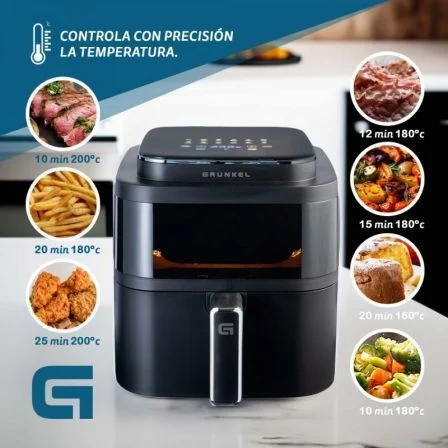 Fritadora a ar | sem óleo Grunkel Black Light Fryer | 1400W | Capacidade 6L