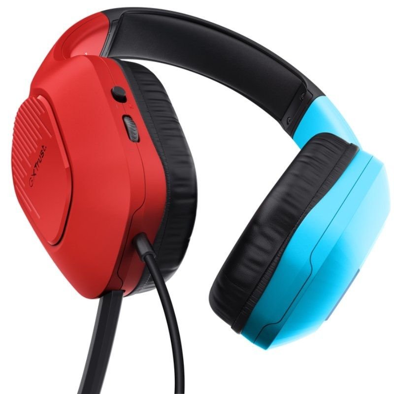 Fones de ouvido gamers Trust Gaming GXT 416S com microfone Zirox| Jack-3.5| azul e vermelho