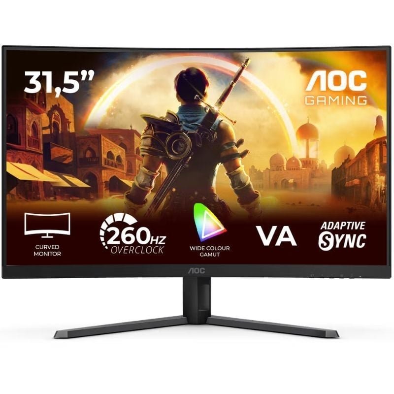 Monitor de jogos curvos AOC C32G42ZE 31,5| Full HD| 0,3ms| 240Hz| VA| Preto