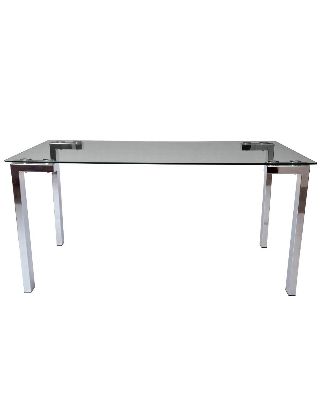 Mesa LAINEY, cromada, vidro, 140 x 80 cms