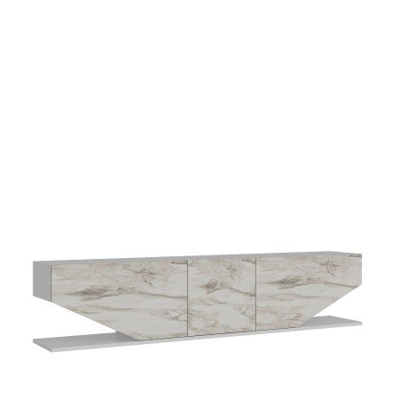 Móvel TV VIOLET, bilaminado mármore branco, 180 cms