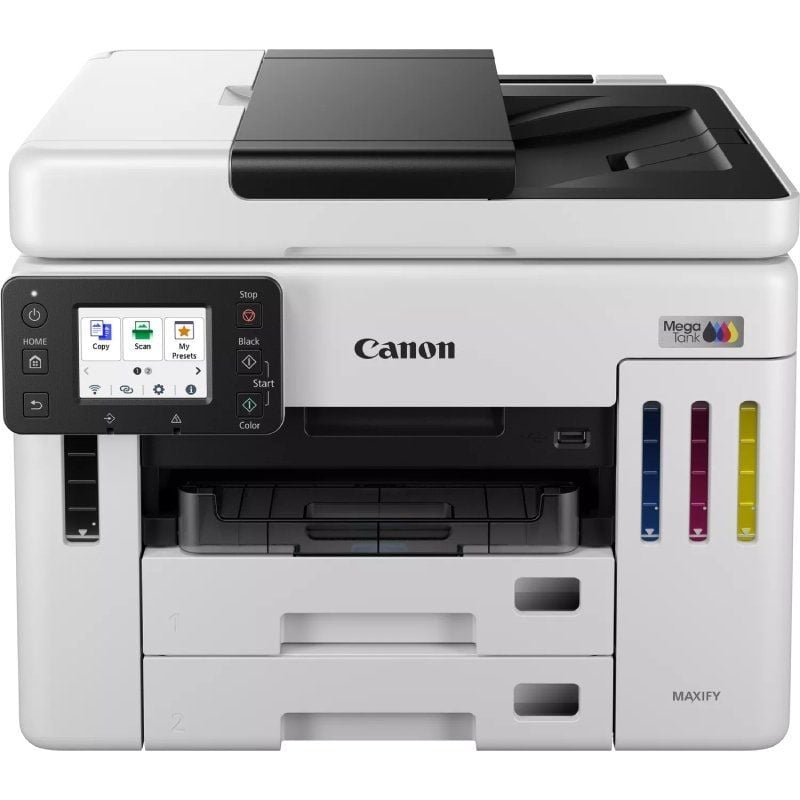 Canon MAXIFY GX7150 MegaTank WiFi recarregável multifuncional | Duplex| Fax| Branco