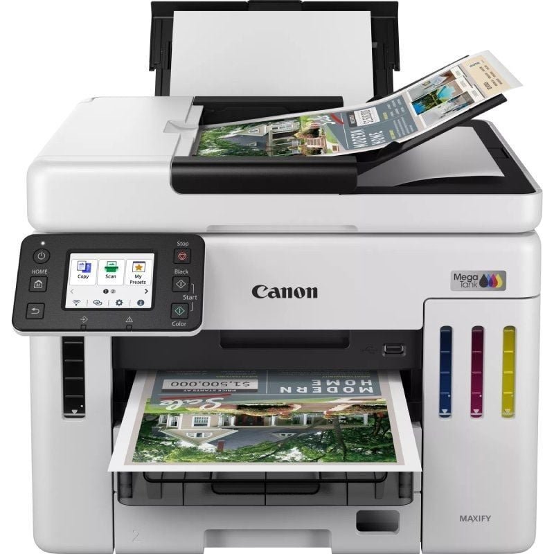 Canon MAXIFY GX7150 MegaTank WiFi recarregável multifuncional | Duplex| Fax| Branco