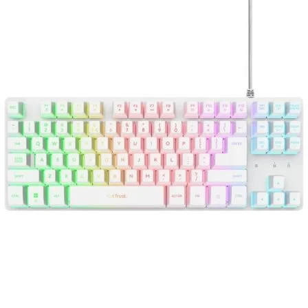 Trust Gaming GXT 833 Thado TKL 25896| Teclado Branco para Jogos