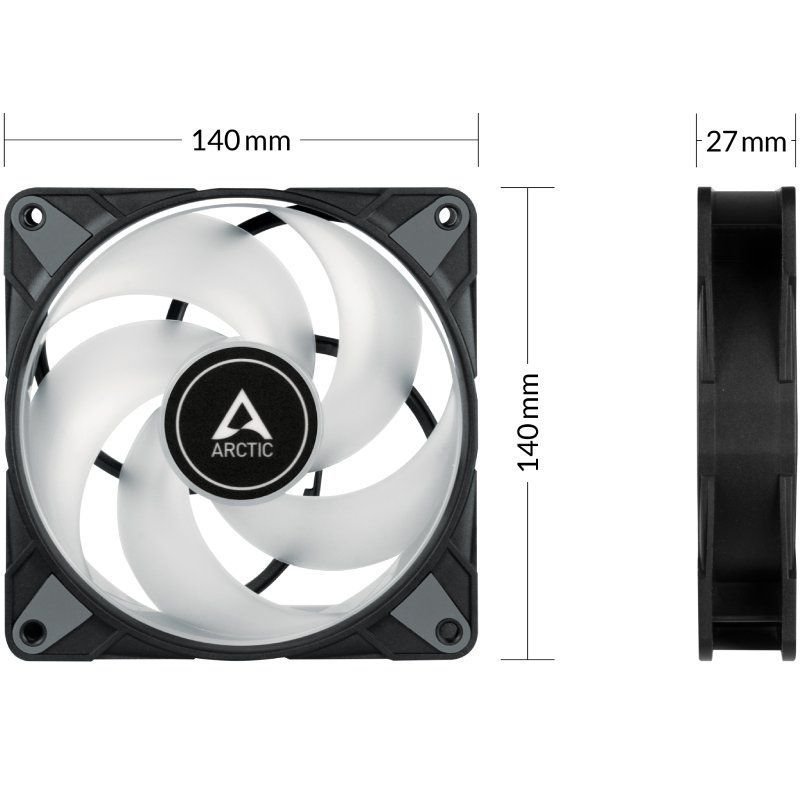 Ventilador Arctic P14 PWM PST A-RGB| 14cm| preto