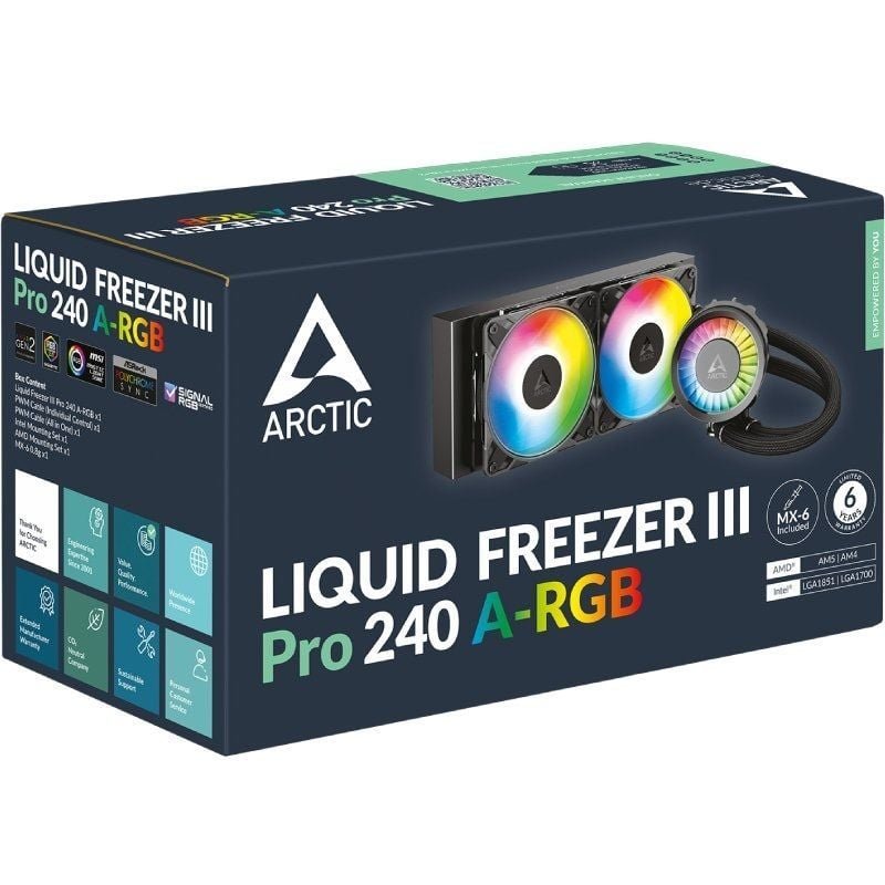Sistema de Refrigeração Líquida Arctic Liquid Freezer III Pro 240 A-RGB| preto