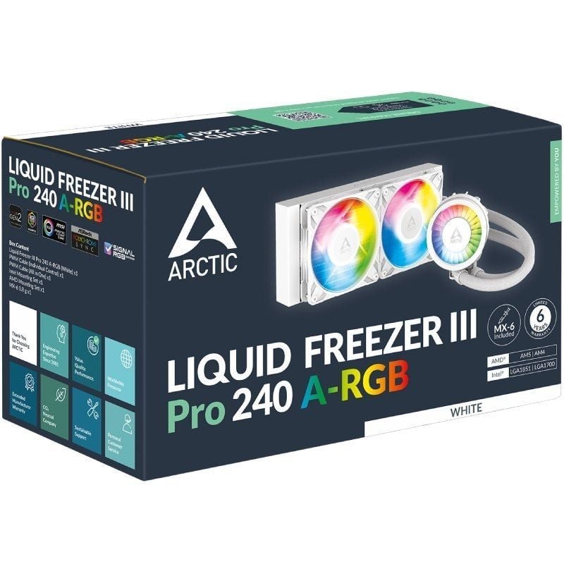 Sistema de Refrigeração Líquida Arctic Liquid Freezer III Pro 240 A-RGB| Branco