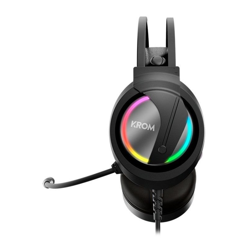 Fone de ouvido Krom Kappa Gaming com Microfone| Entrada 3.5| USB 2.0| Preto