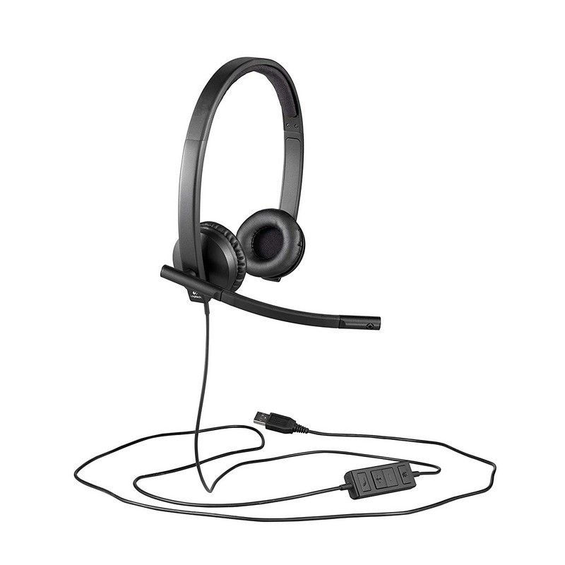 Auscultadores Logitech H570E | com microfone| USB| Preto