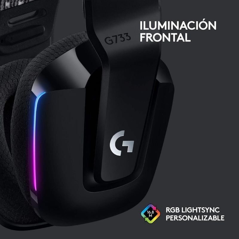Auriculares Gaming sem fio com mifcrofone Logitech G733| Pretos