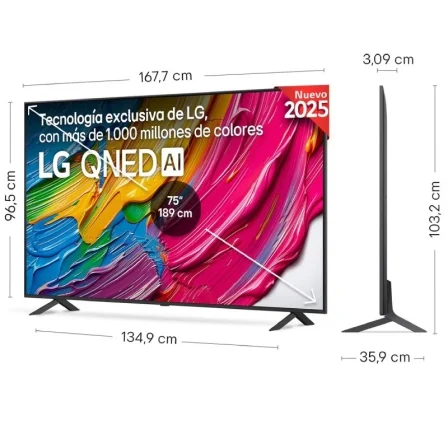 LG QNED AI QNED80 75QNED80A6A 75"|Ultra HD 4K|Smart TV| WiFi TV