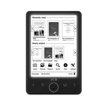 Livro Eletrónico SPC Dickens Light 2| 6"| Tinta Eletrónica| Preto