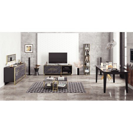 Mesa de jantar SIENA, bilaminado mármore preto 180 x 90 cms