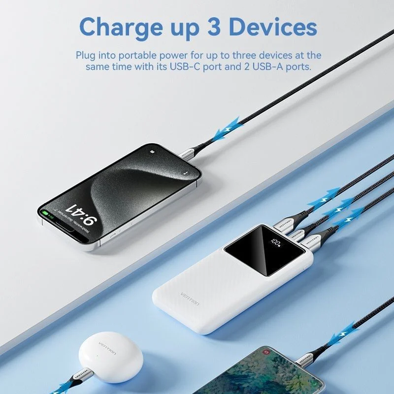 Powerbank 20000mAh Vention FHLB0| 22,5WPreto