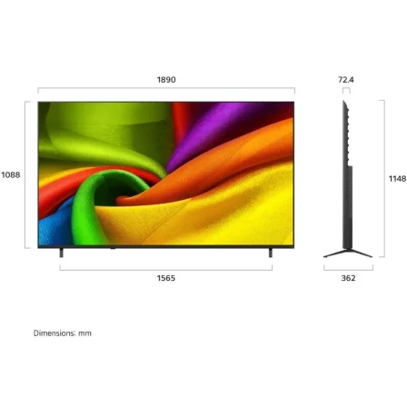 LG NanoCell 85NU850B6LA 85"| Ultra HD 4K | Smart TV | Wi-Fi | TV preta