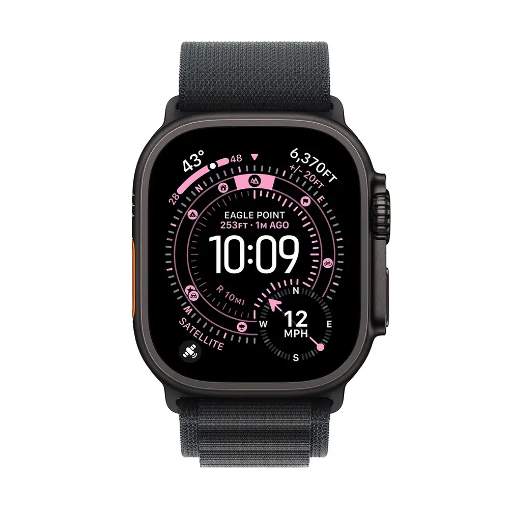 Apple Watch Ultra 3 | GPS| telemóvel| 49mm| Caixa preta de titânio | cinta alpina preta l