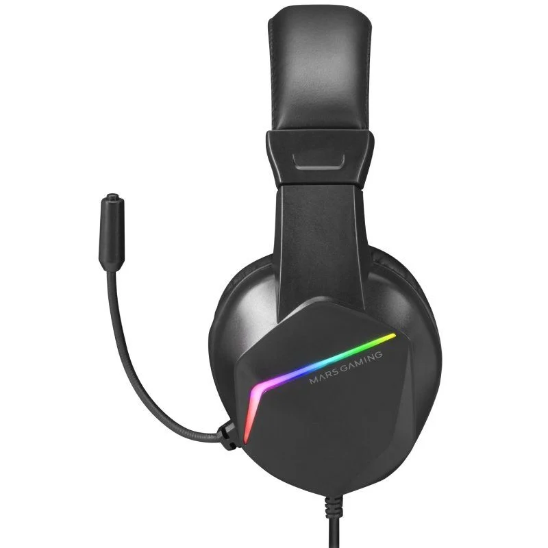 Mars Gaming MH122| Jack, 3.5 Jack| Fones de Ouvido Pretos para Jogos com Microfone