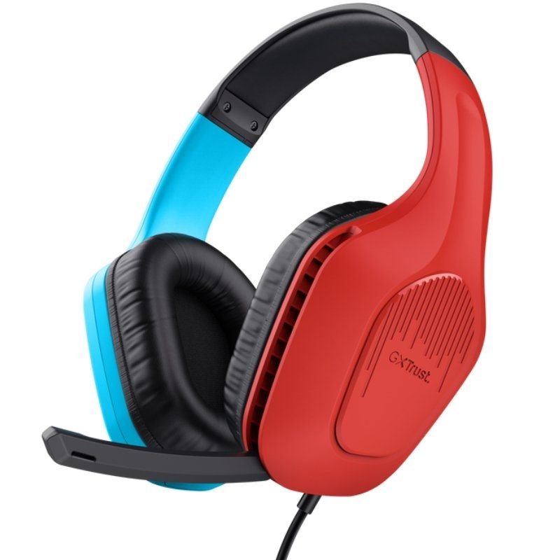 Fones de ouvido gamers Trust Gaming GXT 416S com microfone Zirox| Jack-3.5| azul e vermelho