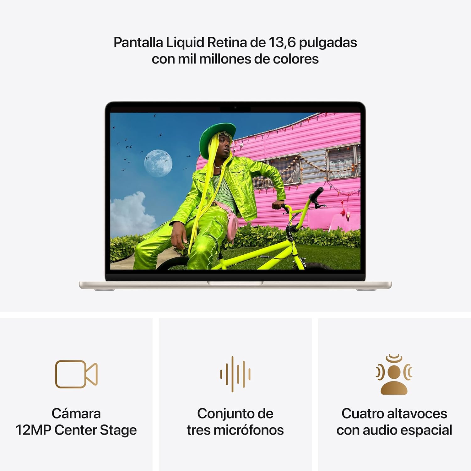 Apple Macbook Air 13,6"| CPU M5 de 10 núcleos| 16GB| SSD de 512GB| GPU de 8 núcleos| Branco estrela