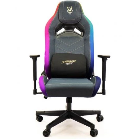 Woxter Stinger Station Elite Cadeira de Jogos | Luzes LED | Dourado e Prateado