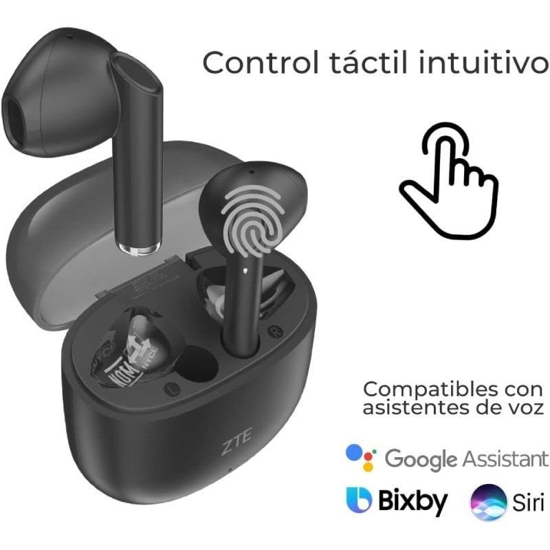 ZTE Buds 2 fone de ouvido Bluetooth com estojo de carregamento| Autonomia 5H| Pretos