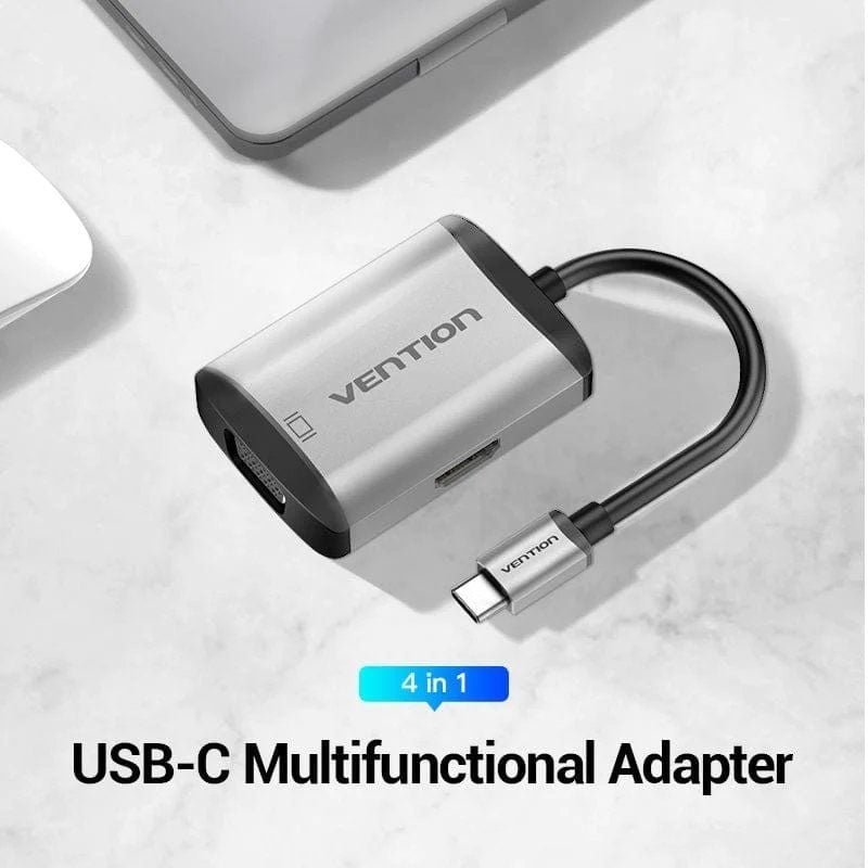 Conversor de Venção TFAHB| 1xUSB| 1xhdmi| 1xvga| 1xUSB Tipo-C PD| Cinzento