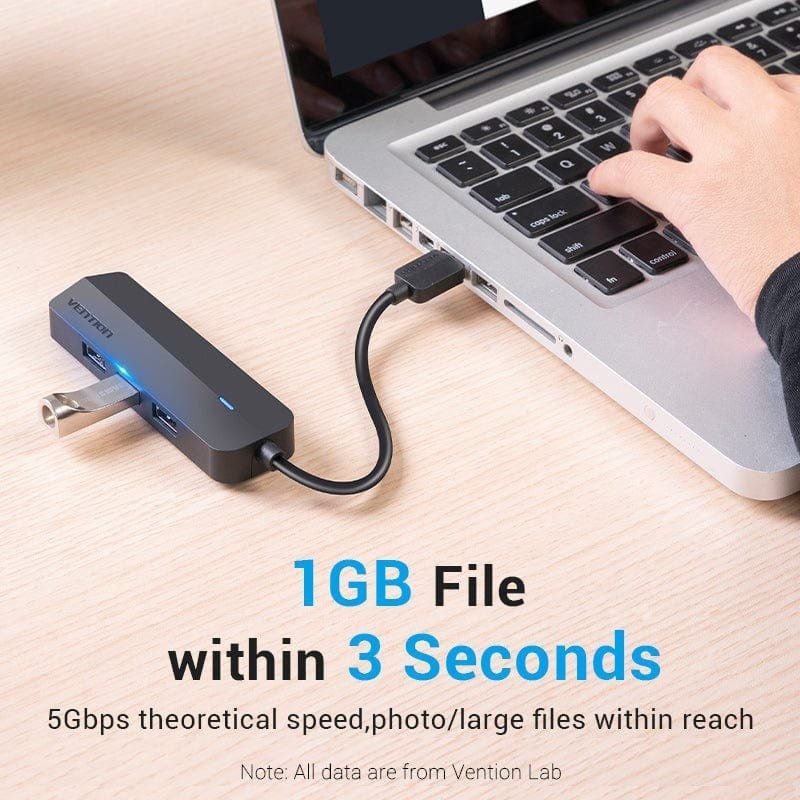 Hub USB 3.0 Vention CHNBB| RJ45| 3xUSB| 1xMiCousB PD