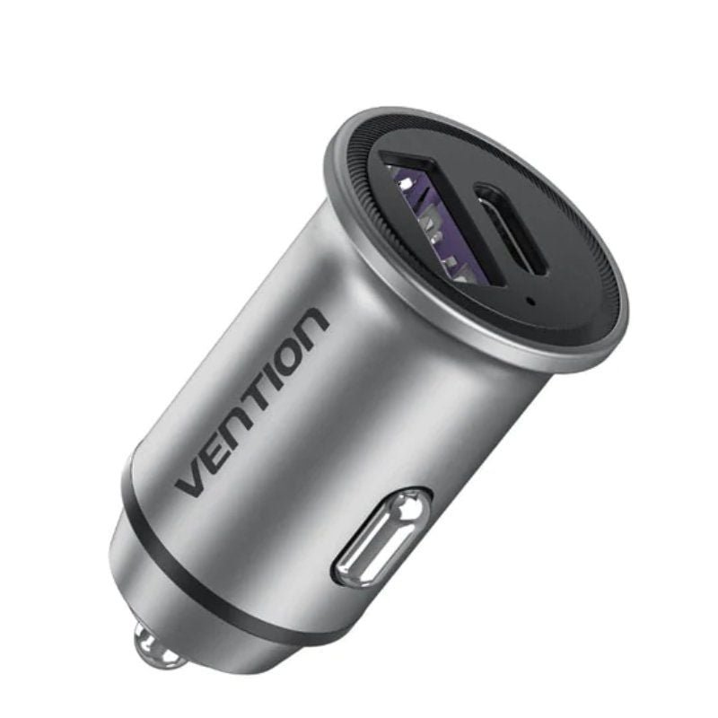 Carregador de carro Vention FFFH0| 1xUSB-Tipo C| 1xUSB| 30W