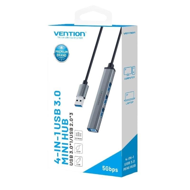 Hub USB 3.0 Vention CKOHB| 4xUSB| Cinzento