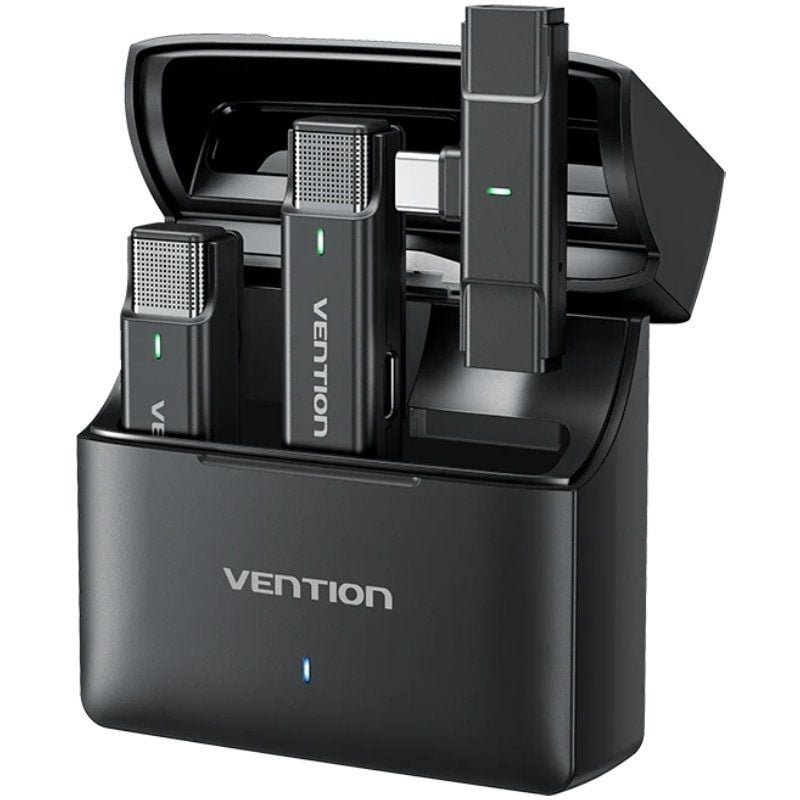 Microfone sem fio com clipe vention NCAB0| USB tipo-c| Inclui receptor| 2 unidades