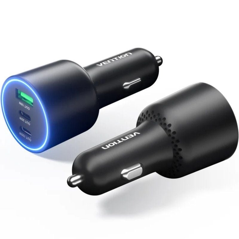 Carregador de carro Vention FFPB0| 2xUSB-Tipo C| 1xUSB| 165 W