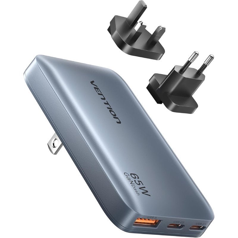 Carregador de Parede Universal GaN para Viagem Vention FCBH0| 2xUSB Tipo-C| 1x USB| 65W