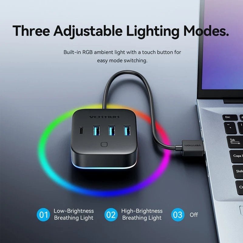 Hub USB 3.0 Vention CHZBC| 3xUSB| 1xUSB Tipo-c| 1xUSB Tipo-C PD