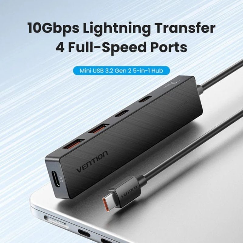Hub USB Tipo-C 3.2 Vention CKDBB| 2xUSB| 2XUSB Tipo-c| 1xUSB Tipo-C PD